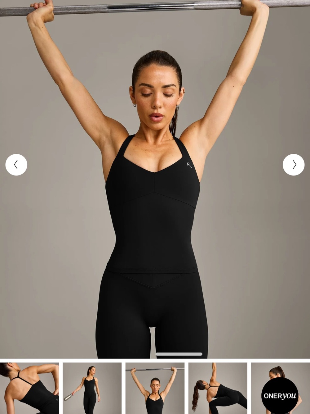 Oner Active Black Slim Fit Tank Top